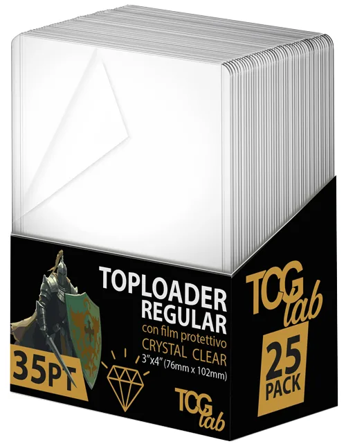 Box 25 Toploader - Crystal Clear con Film Protettivo