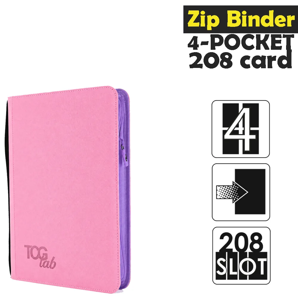 Raccoglitore Zip Binder 4 - 4 Pocket (208 Slot) - Zip Viola Colore Rosa
