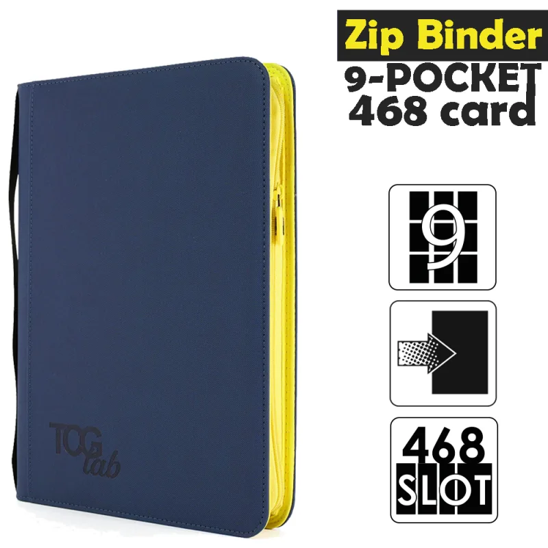 Raccoglitore Zip Binder 9 - 9 Pocket (468 Slot) - Zip Gialla Colore Blu