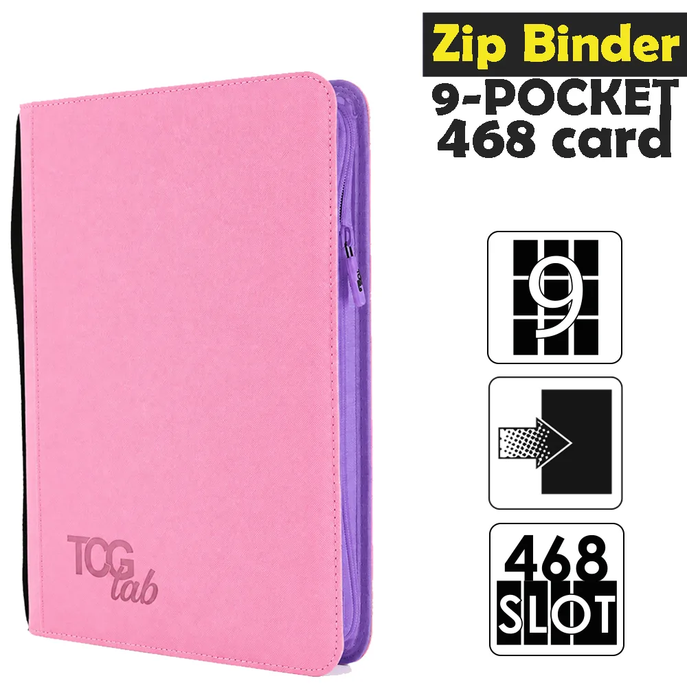 Raccoglitore Zip Binder 9 - 9 Pocket (468 Slot) - Zip Viola Colore Rosa