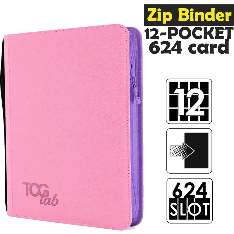 Raccoglitore Zip Binder XL - 12 Pocket (624 Slot) - Zip Viola Colore Rosa