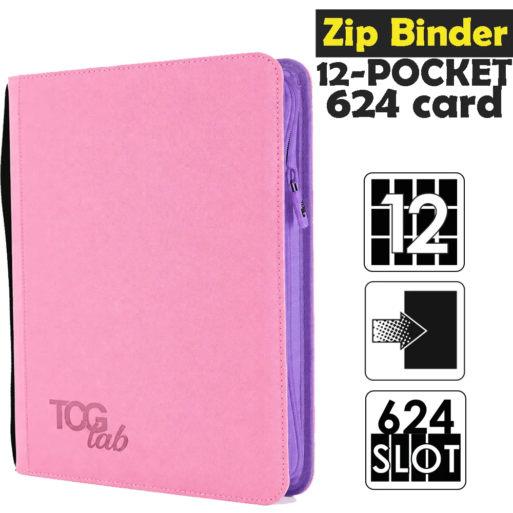 Raccoglitore Zip Binder XL - 12 Pocket (624 Slot) - Zip Viola Colore Rosa