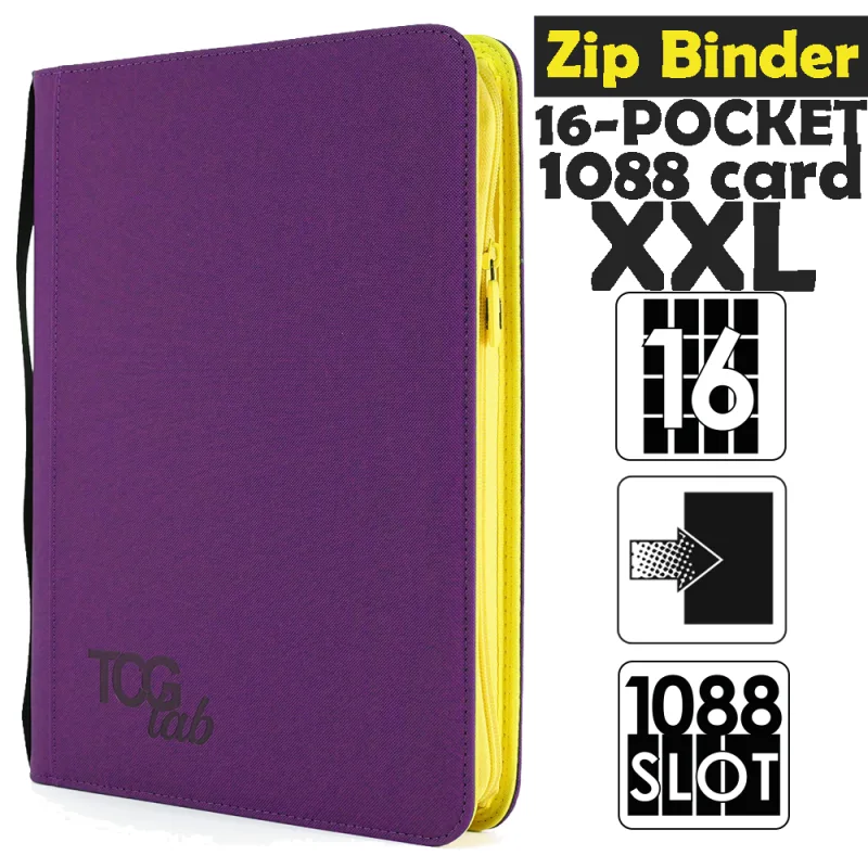 Raccoglitore Zip Binder XXL - 16 Pocket (1088 Slot) - Zip Gialla Colore Viola
