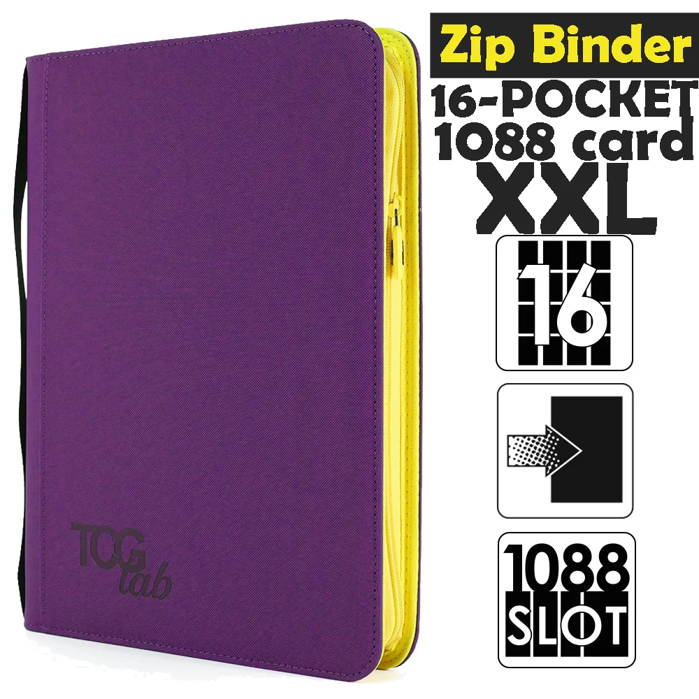 Raccoglitore Zip Binder XXL - 16 Pocket (1088 Slot) - Zip Gialla Colore Viola